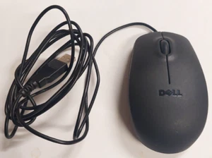 DELL USB WIRED OPTICAL COMPUTER MOUSE MS111-P 011D3V 11D3V BLACK SCROLL WHEEL - Picture 1 of 3