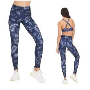 THE UPSIDE FORTUNE PAISLEY YOGA LEGGING PANT 10 FULL LENGTH WORKOUT GYM ATHLETIC - Picture 1 of 12