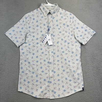 Southern Tide Shirt Mens Small Gray Fish Lure Print Stretch Hiking Outdoor NEW - Image 1 of 4