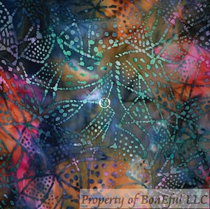 BonEful FABRIC FQ Cotton Quilt Rainbow Color Bright BATIK Fish Flower Dot SALE L - Picture 1 of 12
