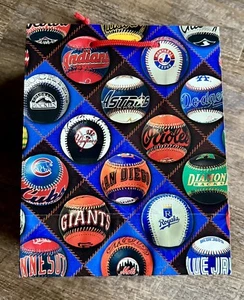 Vintage 1997 MLB Baseball Ball Team Logo Hallmark Birthday Gift Christmas Bag - Picture 1 of 9