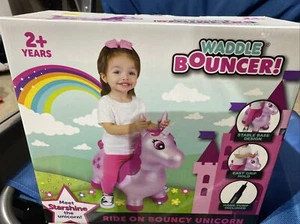 Waddle Pink Unicorn Inflatable Bouncer Ride on - Picture 1 of 2