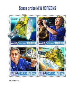 NASA NEW HORIZONS PLUTO Planet Mission Space Probe Stamp Sheet (2019 Maldives) - Picture 1 of 1