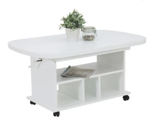 Couchtisch Babsi | Dekor Weiß | höhenverstellbar | ausziehbar | Ablage - Bild 1 von 4