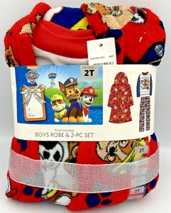 NEW 2T Nickelodeon Toddler Paw Patrol Christmas Boys Robe and 2 Piece Pajama Set - Picture 1 of 4
