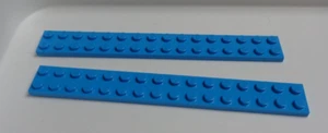 LEGO Parts & Pieces 4282 6249123 Plate 2X16 Dark Azur x2 - Picture 1 of 1