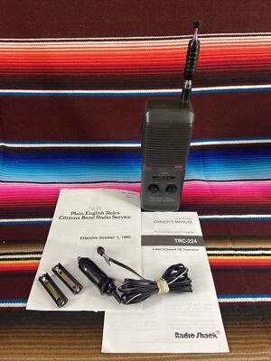 Realistic TRC-224 3-Channel Walkie Talkie Radio Shack Owners Manual Car Plug - Image 1 of 4