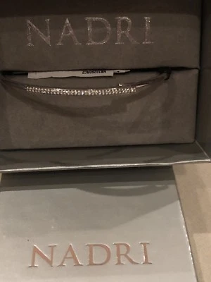 Новый в коробке, 60 $ NADRI браслет серебро, без размера белый Cz камень - Изображение 1 из 4