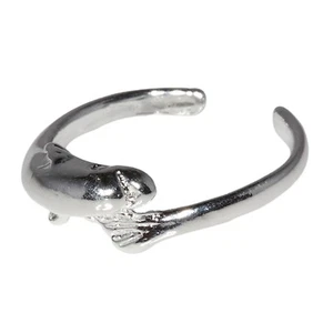 New .925 Sterling Silver Dolphin Toe Ring adjustable size | Made In USA - Picture 1 of 2