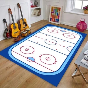 Ice HockeyRug, Textures Blue Rug, Home Decor Rug, Rug, For Living RoomRugs - Picture 1 of 10