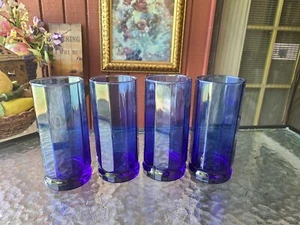 Anchor Hocking Essex Kobaltblau 16 Unzen Eistee Glas Becher 4er Set - Bild 1 von 10