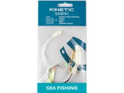Kinetic Sabiki Halibut Circle Hook #10/0 Glow Heilbutt Leng Dorsch Rig Vorfach - Bild 1 von 2