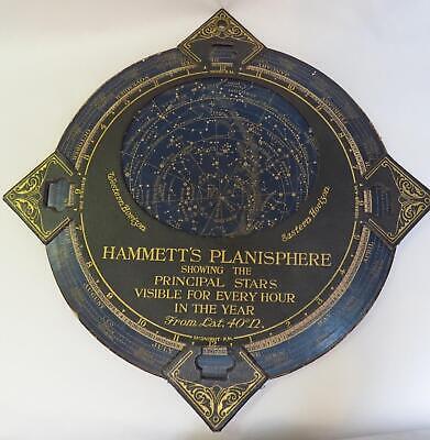 C1890 Antique HAMMETT'S PLANISPHERE Guide Map Chart For Stars & Constellations • 225.34$