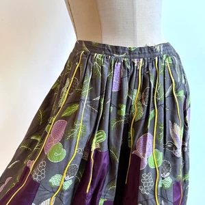 70s 80s Vintage Koos Van Den Akker Cotton Skirt 1970s 80s Pockets! sz S M - Picture 1 of 11