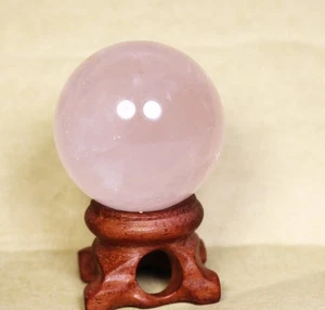 Natürliche rosa Rosenquarz Kristall Stein Kugel Kugel Heilung Probe + Ständer - Bild 1 von 9