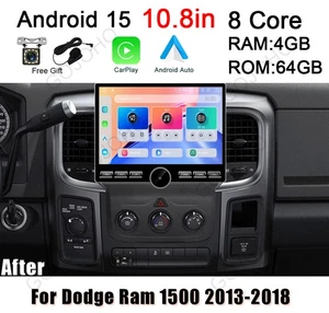 4+64 GB para Dodge Ram 1500 2500 3500 Carplay Android 15 coche estéreo radio GPS navegación - Imagen 1 de 17