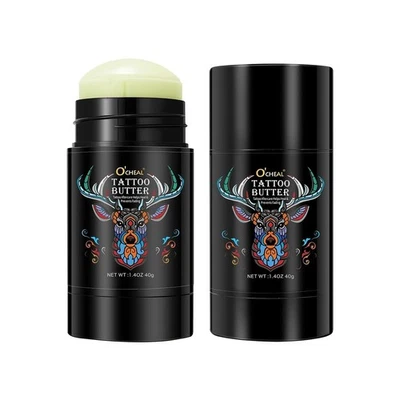 Bálsamo de mantequilla para cuidado posterior del tatuaje, crema hidratante orgánica natural para tatuajes para viejos y Foto 1 de 4