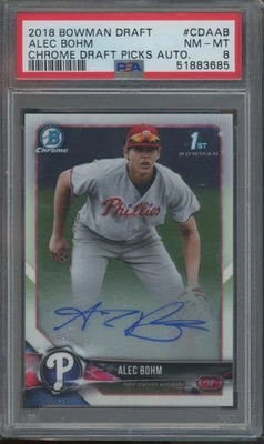 2018 Bowman Draft Baseball Alex Bohm #CDA-AB 1st Chrome Auto PSA 8 - Image 1 of 2