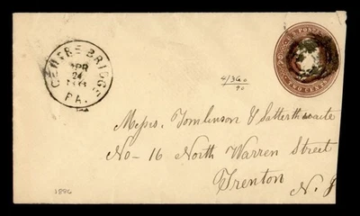 DR WHO 1886 DPO CENTRE BRIDGE PA 1845-1893 STATIONERY TO TRENTON NJ M60190 - Image 1 of 2