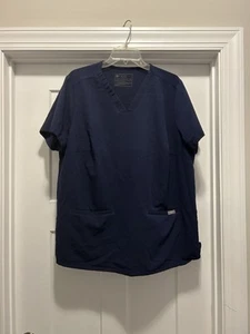 FIGS 3XL Navy Blue Catarina Scrub Top Pocket Short Sleeve Medical Hospital Nurse - Picture 1 of 10