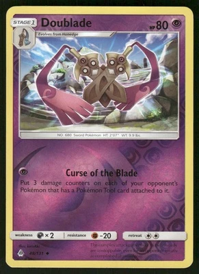 2018 Lightly Played Pokemon Doublade 48/131 Forbidden Light - Image 1 of 3