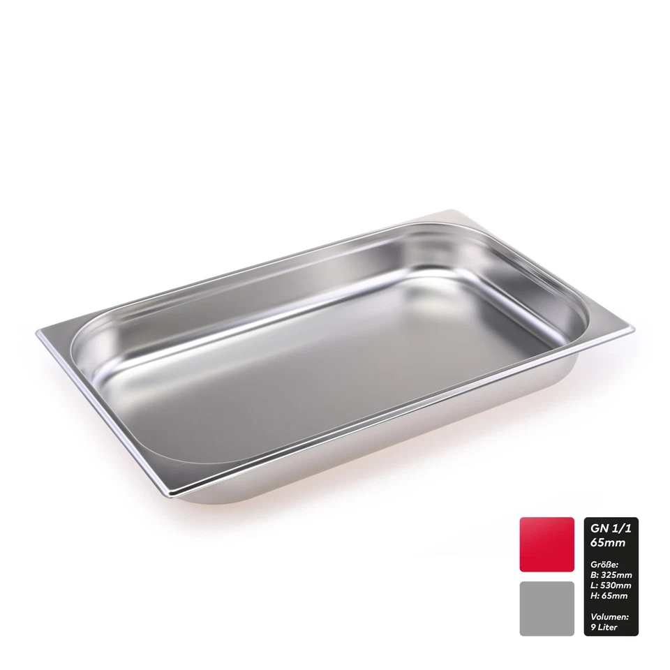 TEKNOSTAHL GN Behälter Gastronorm Edelstahl 1/1 65 mm