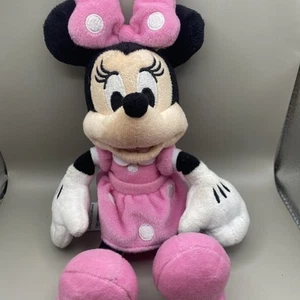 MINNIE MOUSE 9" PLUSH Pink Polka Dot Dress Disney Collection Bean Bag Doll - Picture 1 of 9
