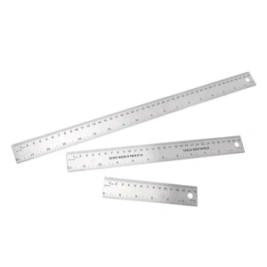 A 3pcs Cork Back Metal Ruler Non Slip Straight Edge Measuring Device Tool Stain - Picture 1 of 22