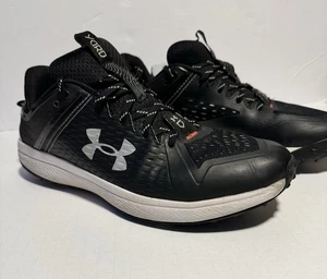Under Armour Men’s 14 baseball turf cleats Size 14 Black White Logo Lace Up - Picture 1 of 19