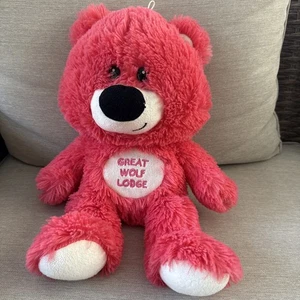 Fiesta Great Wolf Lodge 16 Zoll rosa Teddybär Plüschtier Stofftier Souvenir Shop - Bild 1 von 10