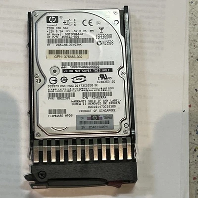 HP 72GB 459512-001 DG072BAAJA 0B22389 SAS internal 2.5" Hard Drive   - Image 1 of 4