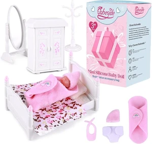 Mini muñecas bebé de silicona BABESIDE, muñecas bebé recién nacido realistas de 3 pulgadas S... - Imagen 1 de 9