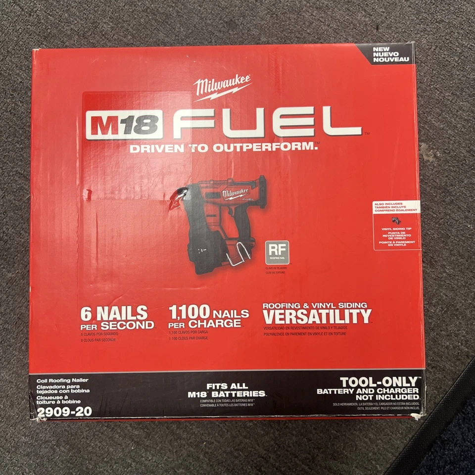 Milwaukee (2909-20) M18 Fuel 18V Cordless Coil Roofing Nailer (Tool Only) - Image 1 of 1