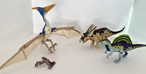 Vtg Lot 3 Dinosaurs Jurassic Park Pteranodon Plateface Spinosaurus JP22 JP39 P21 - Picture 1 of 7