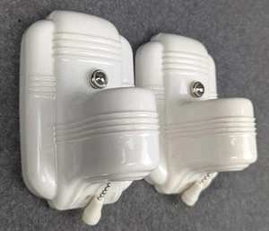 Restored Pair White Porcelain Sconces by Paulding, 1930's-1950's, Art Deco/MCM - Picture 1 of 13