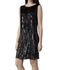 Neu mit Etikett $ 540 All Saints Spitalfields Lucia Perlen Pailletten Kleid schwarz Gr. 4 US (8 UK) - Bild 1 von 24