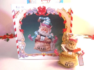 VTG ENESCO 1990 NORTH POLE VILLAGE "CRINKLES" Mail Sack Christmas ELF 830143 - Picture 1 of 9