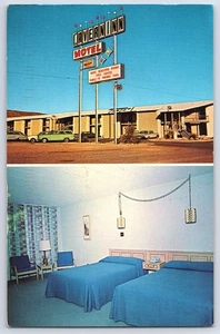 Cavern Inn Motel Carlsbad Caverns casi nuevo postal retro enviada por correo 2013 vista interior - Imagen 1 de 2