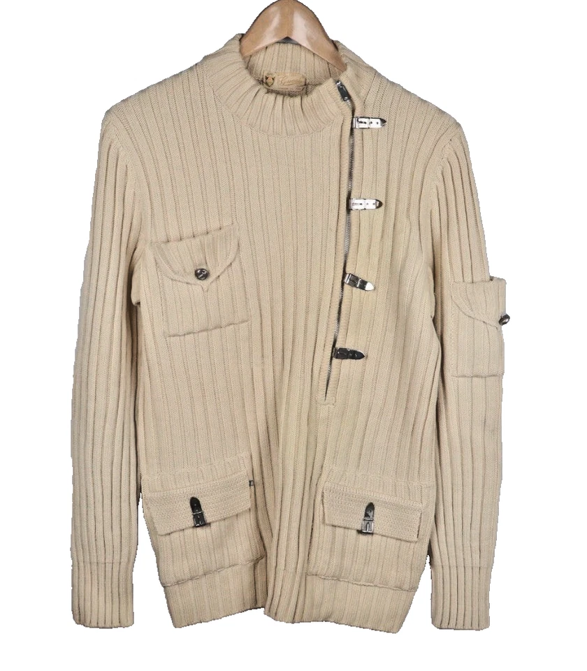 Suéter De Colección Años 70 GUCCI 100% Lana Crema Cremallera M/L Jersey 1973 Primavera Documentado Foto 1 de 4