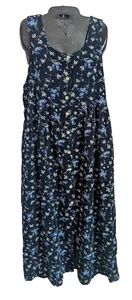 Vintage Blumen Cord Maxikleid Gr. L Floral Cottagecore Bauern Boho bescheiden - Bild 1 von 10