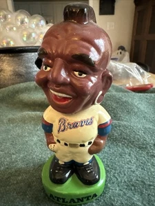 VINTAGE 1966 ATLANTA BRAVES GREEN BASE NODDER BOBBLEHEAD INDIANER - Bild 1 von 6