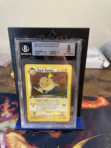 Pokémon BGS 8 1st ED Dark Raichu 83/82 Team Rocket w/Swirl - Picture 1 of 3