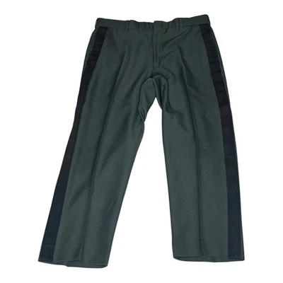 Vintage 1970s US Army Pants Mens Class A Officer Serge Green Black Braid W36xL28 - Image 1 of 4