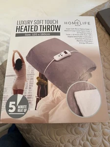 Homelife Grey Luxury Heated Throw Blanket RRP  £69.99 - brand new and boxed - Picture 1 of 7