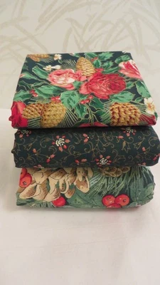 Lote de tela floral de Navidad resortes de algodón Wamsutta Fabri-colcha remanente Yd artesanía Foto 1 de 4
