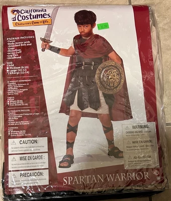 Spartan Warrior Gladiator Boys Grande 12-14 NUEVO en Embalaje Minorista California Foto 1 de 2