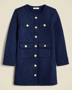 J.Crew Crewcuts Girls' lady jacket sweatshirt-dress Navy Size 7 - Picture 1 of 5