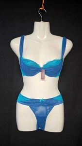 Conjunto de sujetador push up Adore Me Clairabelle color azul sujetador pájaro 32A bikini M #BR3532 - Imagen 1 de 7