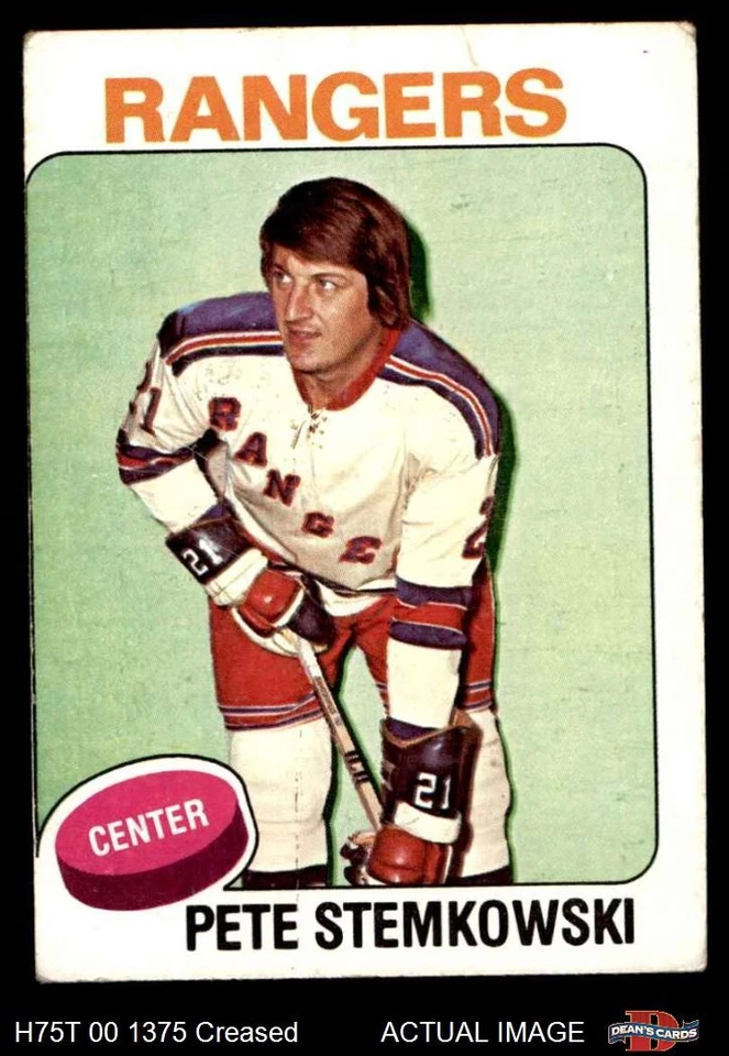 1975 Topps #303 Pete Stemkowski  Rangers-Hockey 1.5 - FAIR - Image 1 of 1