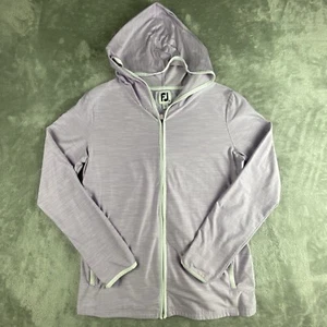 Chaqueta Footjoy para mujer mediana tejida lavanda cremallera completa con capucha ligera golf - Imagen 1 de 12